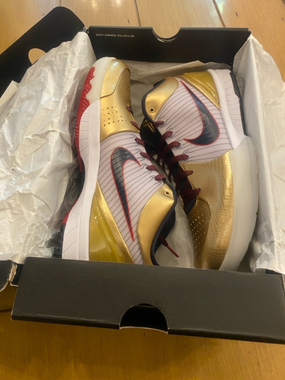 Nike Kobe 4 Protro Gold Metal Athletic Basketball Sneakers New & box size 14 - Picture 2 of 15